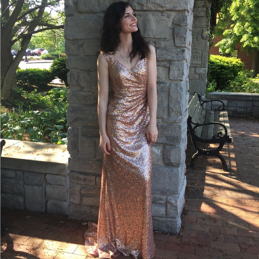 Alfred Angelo Rose gold sequin gown